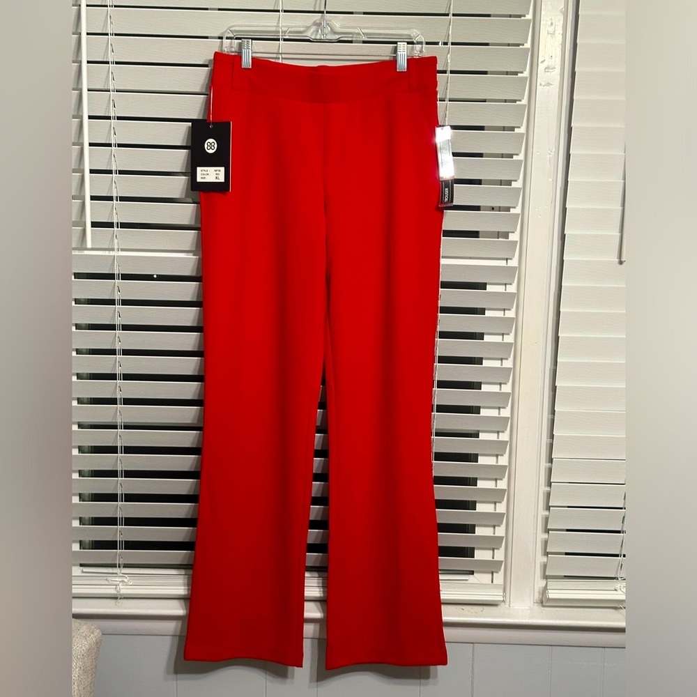 #6). NWT  Fit USA Trouser fit high rise stretch pull up pants size XL